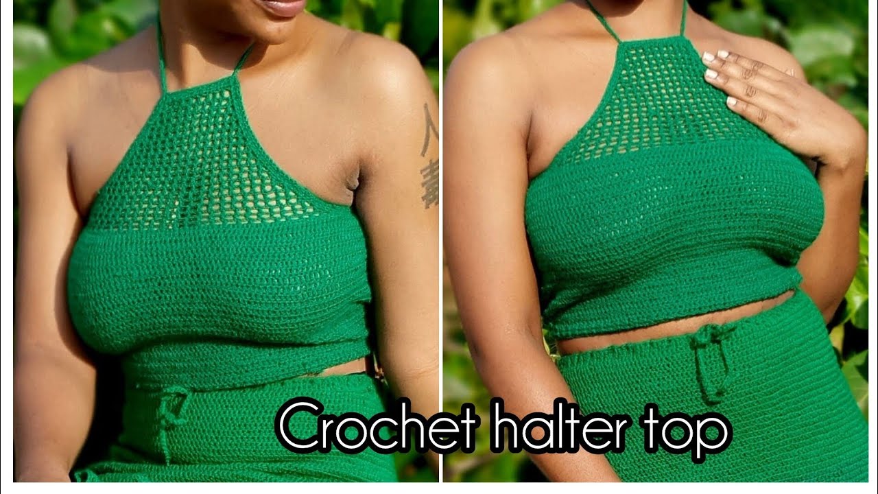 Easy crochet halter top..How to crochet halter top tutorial (Begginer friendly).