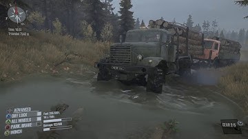 [MudRunner] Hauling Logs through the Mud/ Towing a Loaded Truck