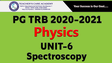 PGTRB 2021: Physics: Unit VI - Spectroscopy