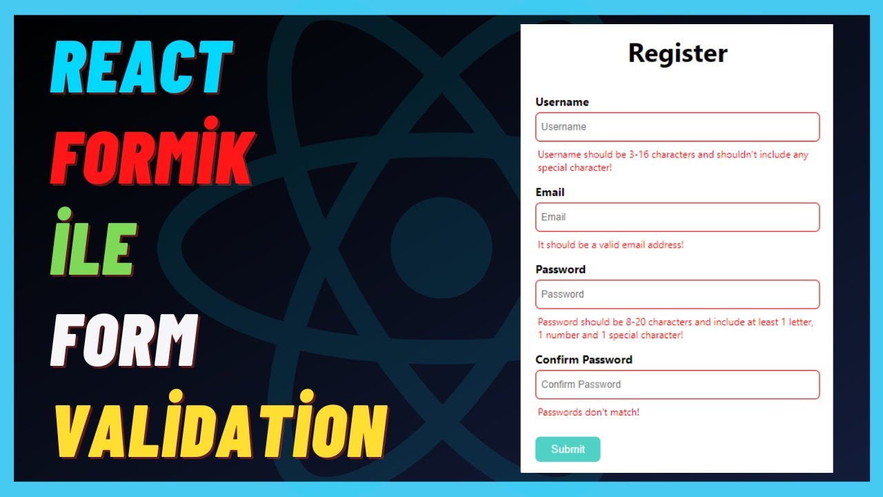 React Form Validation (Formik) - YouTube