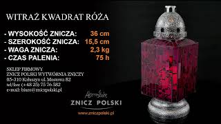 Piękne Znicze Nagrobkowe Szklane I Ceramiczne Wymienne Wkłady Szybka Wysyłka Witraż Kwadrat Róża