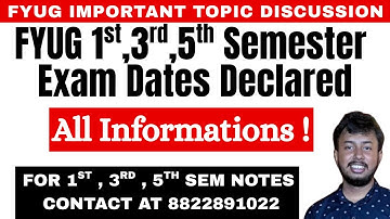 FYUG & TDC 1ST 3RD & 5TH SEMESTER EXAM DATES DECLARED | KALI CHARAN DEB | ASSAM UNIVERSITY SILCHAR