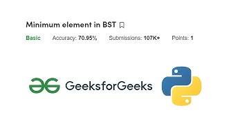 Minimum Element In BST GFG Python