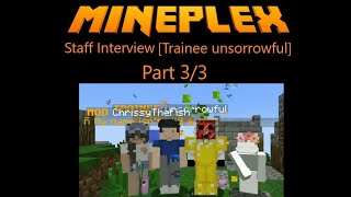 Mineplex Staff Interview [Trainee unsorrowful]