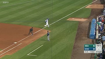 SEA@CHC: Rizzo makes running catch in foul territory