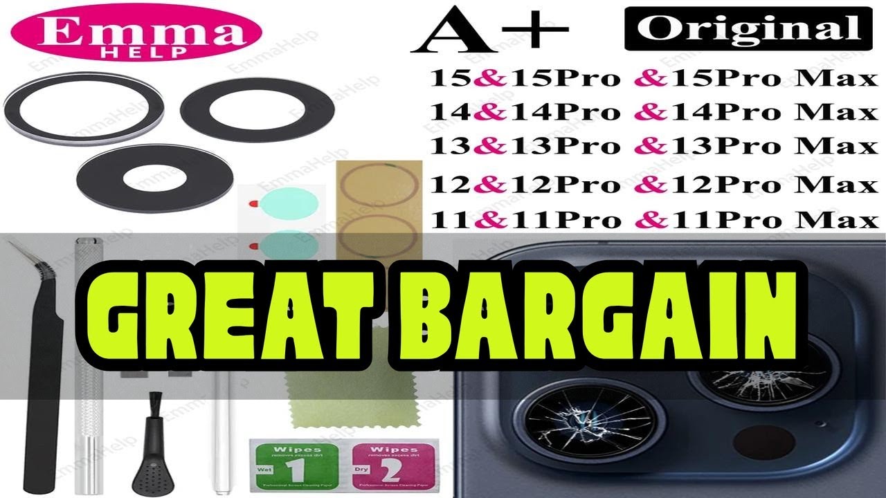 1 Set Original Sapphire Back Camera Lens Glass for iPhone 15 14 13 12 11 Pro Max Plus Mini with Adh