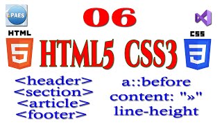 HTML5 and CSS3, semantic tags with Visual Studio. Header, section, article, footer, hgroup, figure.