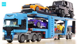 レゴ シティ スポーツカー輸送車 60408 ／ LEGO City Car Transporter Truck with Sports Cars Speed build & Review screenshot 5