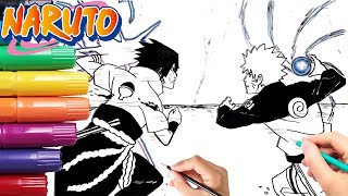 How to Draw Rasengan vs Chidori | Step by Step | Naruto