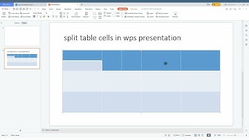 how to split table cells in wps presentation
