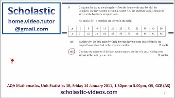 AQA Mathematics, Unit Statistics 1B, Friday 14 January 2011, 1.30pm to 3.00pm, Q5, GCE (AS)