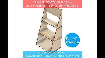 Laser cut file for 3 Tiered Storage Shelf Rack Retail Display Stand with Top Board