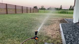 Fiskars Pulsating sprinkler in action