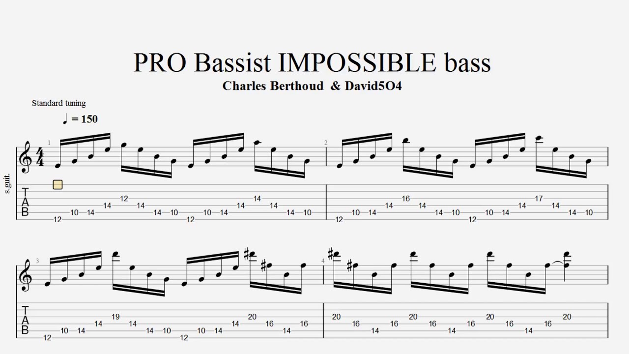 PRO Bassist IMPOSSIBLE bass by CharlesBerthoud & Davie504 TAB - YouTube
