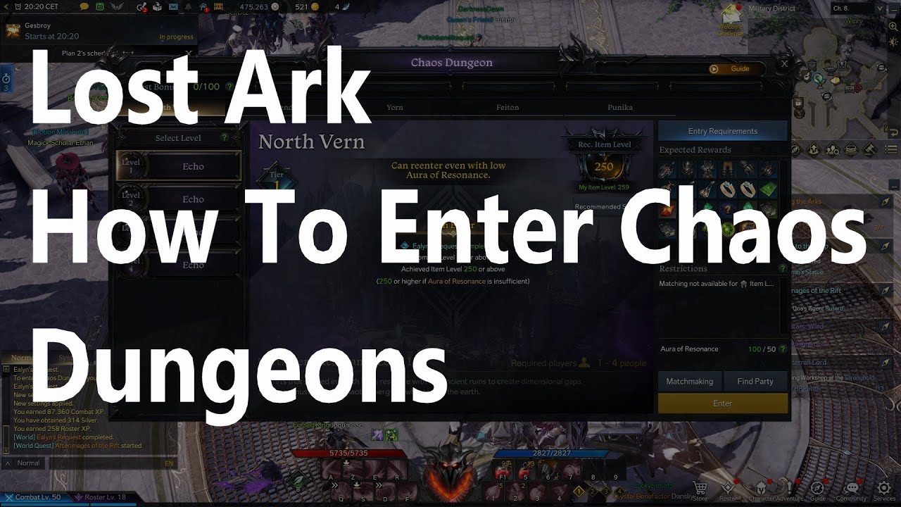Lost Ark, How To Enter Chaos Dungeons YouTube