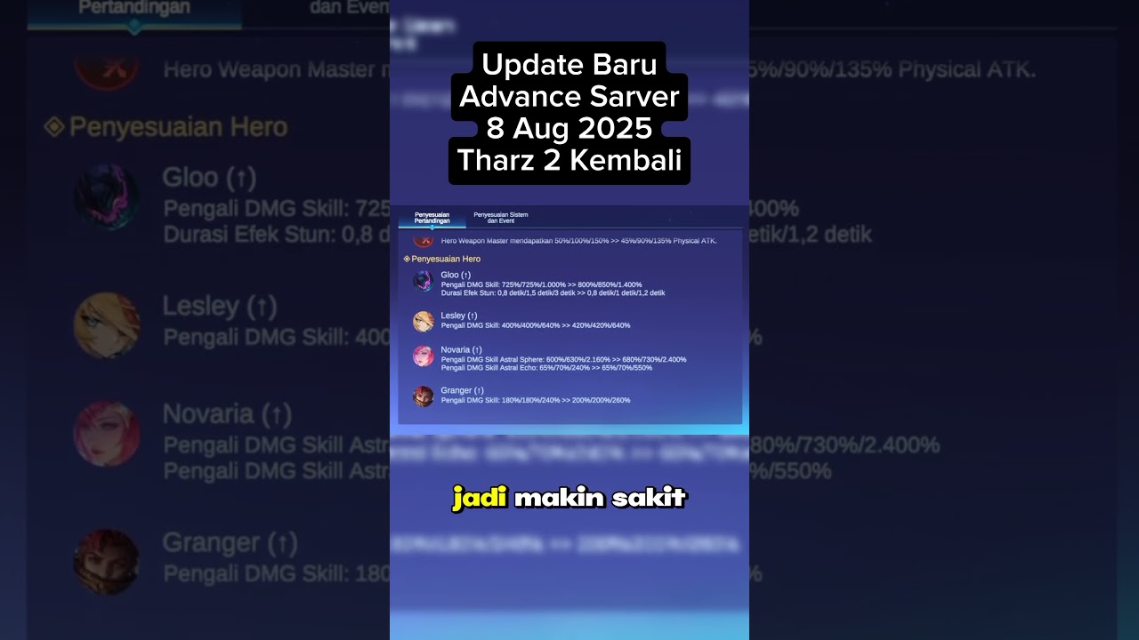 Update Advance Sarver 8 Agustus 2025 Magic Chess GoGo 