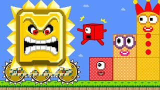 Мульт Marios Mega Thwomp Gold Escape vs The Giant Numberblocks Mix Level Up Game Animation