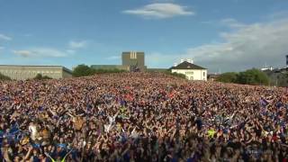 Iceland Team Clap Celebration with 10 000 Fans in Reykjavik   EURO 2016   04 07 2016