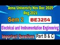 BE3254|Electrical and Instrumentation Engineering|Nov/Dec 2025|Anna University 