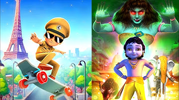 Little Singham Super Skater 🆚 Little Krishna (New Gameplay Video) Wait For End | Don