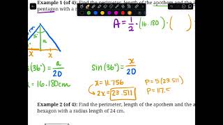 11.3 Area of Polygons (Practice with Trig)
