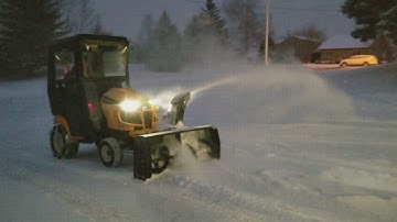 Cub Cadet XT3 in light snow.