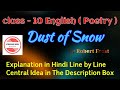 Dust of Snow Class 10 Explanation in Hindi line by line