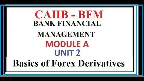 CAIIB BFM UNIT 2 Bank || Financial Management || Basics Of Forex Derivatives Module A
