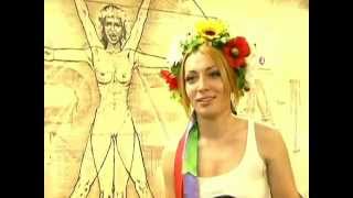 Ativistas do grupo FEMEN protestam contra o turismo sexual na Ucrânia durante a Euro (Rede Globo)