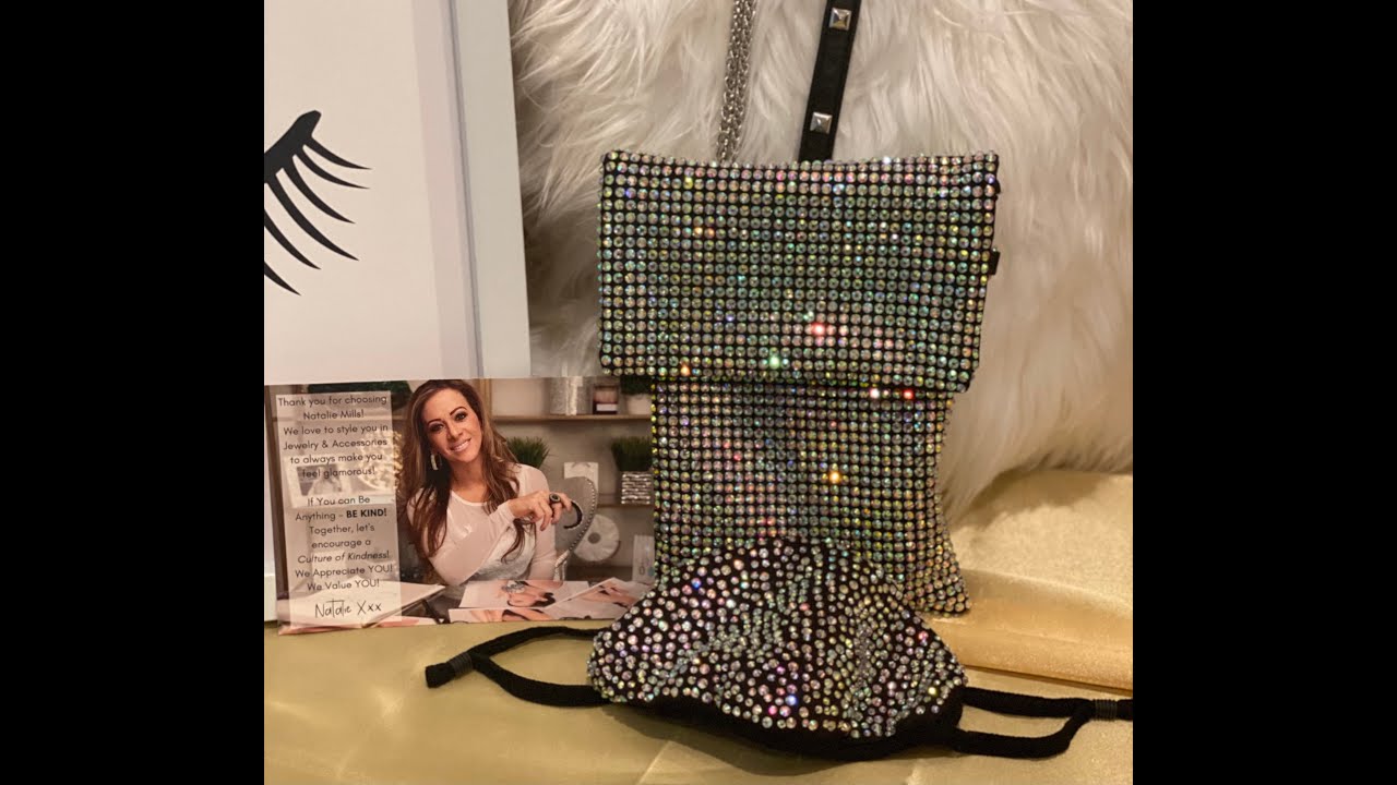 Natalie Mills Jewelry JESSIE CRYSTAL 2 STRAP CROSS BODY PURSE