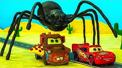 UFO Mater Finds PIZZA & SPIDER Lightning McQueen becomes a Giant Cars Stop Motion Animation Cartoon