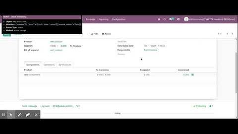 Odoo v14 -- work order UI changes