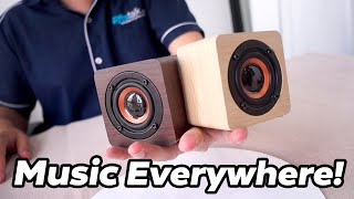 Mini Wooden PURE Sound Bluetooth Speaker with Built-in Battery