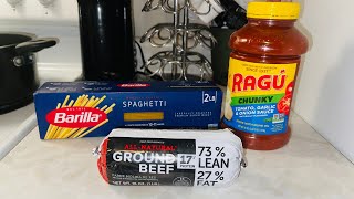 HOW TO MAKE SPAGHETTI STEP BY STEP WITH 3 INGREDIENTS USING STORE BOUGHT SAUCE!? QUICK& EASY!?