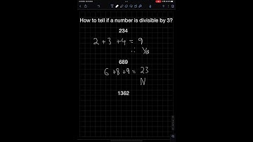 How to tell if a number is divisible by 3?| Math Trickshots #1
