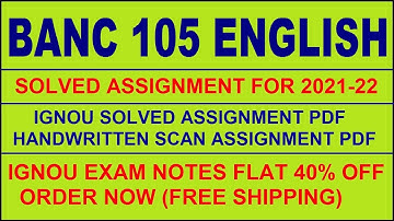 BANC 105 Solved Assignment 2021-22 in English.