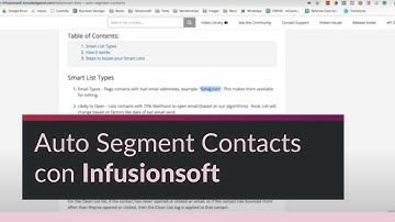 Infusionsoft en Español: Smart Lists - Auto Segment Contacts