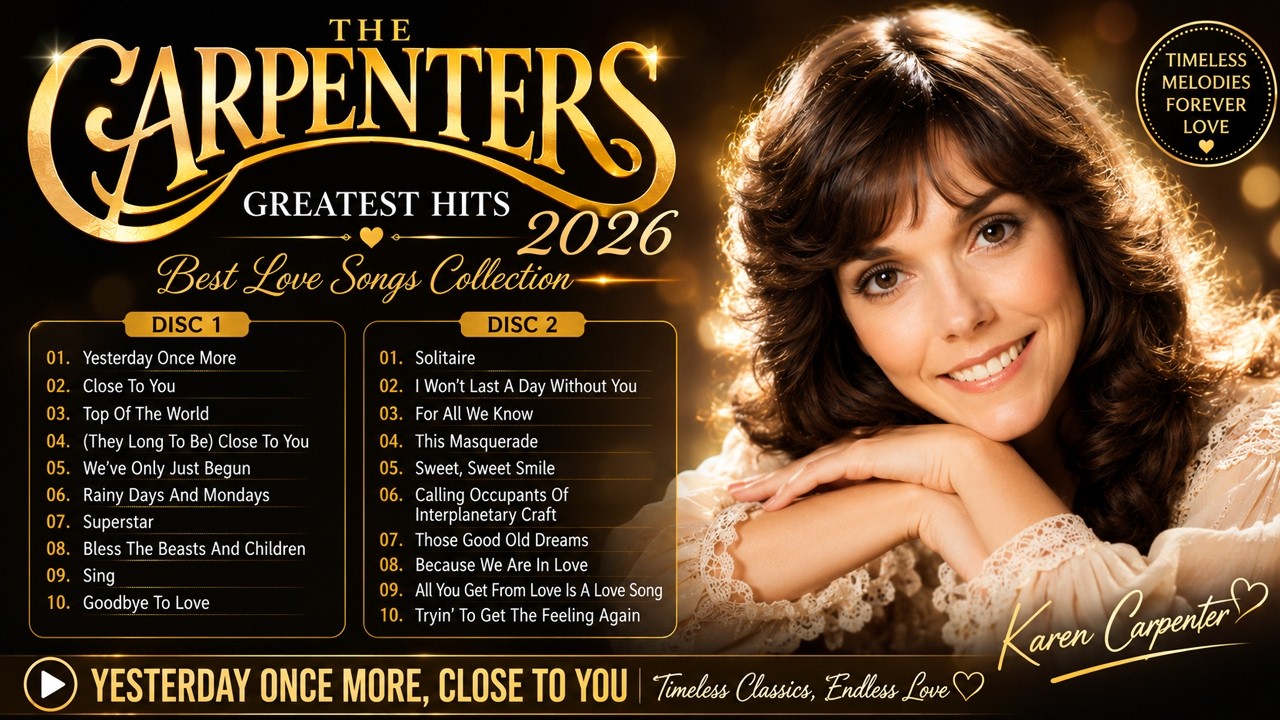 CARPENTERS BEST SONGS ディスク1～6 The Carpenters Greatest Hits 2026 - Best Love Songs Collection