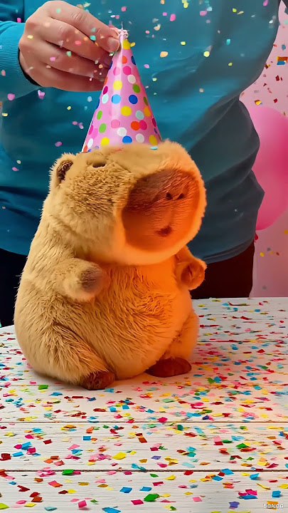 Happy Birthday~🍰1#cute #capybara #funnyanimals #healing #happybirthday
