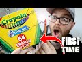 I Tried using CRAYONS for the FIRST TIME | Using Kid's Art Supplies..!