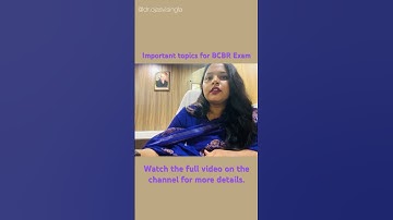 Important topics for BCBR Exam. Watch the full video on the channel for more details. #bcbr #swayam