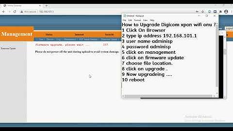 How to upgrade Digicom Xpon wifi onu DG 511GW Model ?