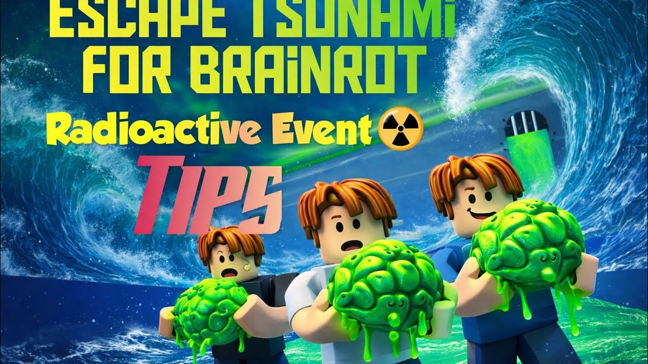 Escape tsunami for Brainrot Tips (Radioactive Event ☢️)