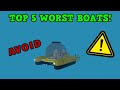 Top 5 worst boats - SharkBite (Roblox)!