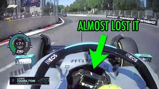 Hamilton almost crashed in violent Baku bouncing