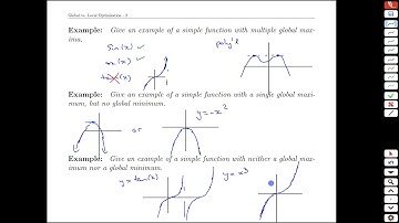Unit 7-2 Global vs Local Optimization - MATH 121