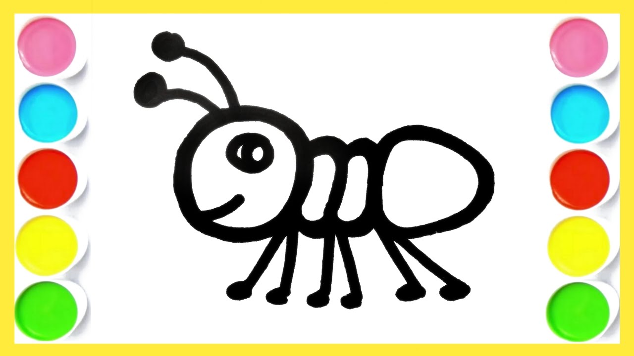 How To Draw ANT Drawing, Painting & Coloring For Kids and Toddlers_🌈🖌️🐬