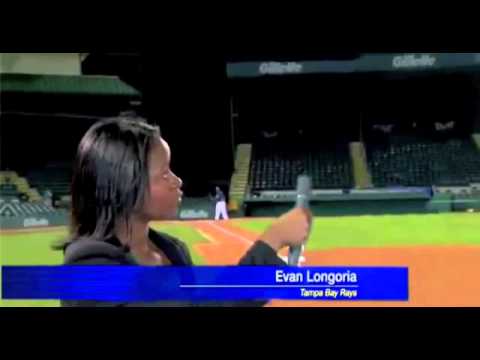 evan longoria saves blonde reporter