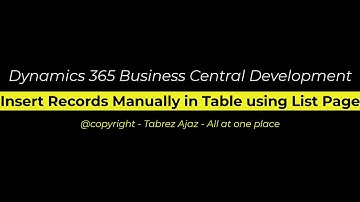 Insert Records Manually in Table using List Page - Dynamics 365 Business Central ClassApp Extension