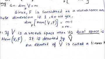 Definition of Dual space of vector space V. ( M.Sc 2nd year)
